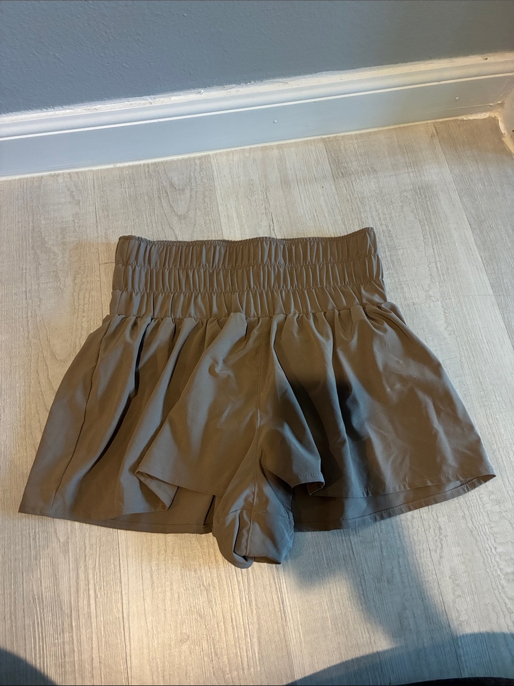 Arizona Jean Company Smocked Waist Athletic Shorts - Brown